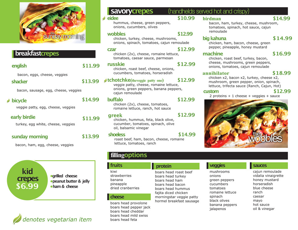 Crepevine Ormond Beach Menu